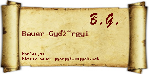 Bauer Györgyi névjegykártya