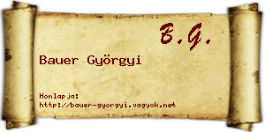 Bauer Györgyi névjegykártya